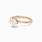 Asscher Bypass Solitaire in 14K Rose Gold top angle
