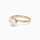 Cushion Bypass Solitaire in 14K Rose Gold top angle