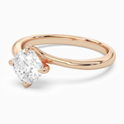 Cushion Bypass Solitaire in 14K Rose Gold top angle