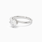 Cushion Bypass Solitaire in 14K White Gold top angle