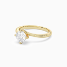 Cushion Bypass Solitaire in 14K Yellow Gold top angle