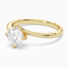 Cushion Bypass Solitaire in 14K Yellow Gold top angle