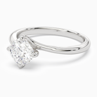 Cushion Bypass Solitaire in 18K White Gold top angle