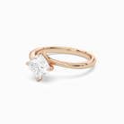 Princess Bypass Solitaire in 14K Rose Gold top angle