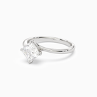 Princess Bypass Solitaire in 14K White Gold top angle