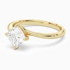 Princess Bypass Solitaire in 18K Yellow Gold top angle