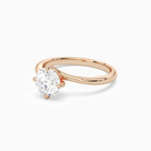 Round Bypass Solitaire in 14K Rose Gold top angle