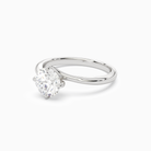 Round Bypass Solitaire in 14K White Gold top angle