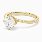 Round Bypass Solitaire in 14K Yellow Gold top angle