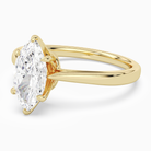 Marquise Tapered Solitaire in 18K Yellow Gold top angle