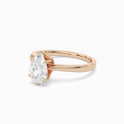 Pear Tapered Solitaire in 14K Rose Gold top angle