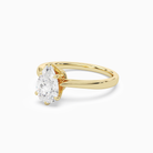 Pear Tapered Solitaire in 14K Yellow Gold top angle