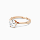 Round Tapered Solitaire in 14K Rose Gold top angle