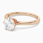 Round Tapered Solitaire in 14K Rose Gold top angle