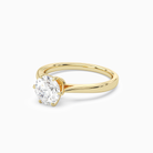 Round Tapered Solitaire in 14K Yellow Gold top angle