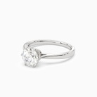 Round Tapered Solitaire in 18K White Gold top angle