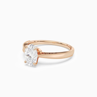 Oval Milgrain Edge Solitaire in 14K Rose Gold top angle