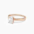 Radiant Milgrain Edge Solitaire in 14K Rose Gold top angle