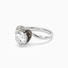 Round Natural-Inspired Crossover Solitaire in Platinum top angle