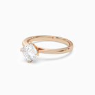 Cushion Petal Head Solitaire in 14K Rose Gold top angle