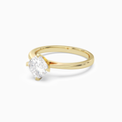 Cushion Petal Head Solitaire in 14K Yellow Gold top angle