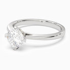 Cushion Petal Head Solitaire in 18K White Gold top angle