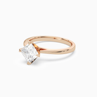 Princess Petal Head Solitaire in 14K Rose Gold top angle
