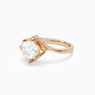 Round Bypass Solitaire in 14K Rose Gold top angle