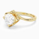 Round Bypass Solitaire in 14K Yellow Gold top angle