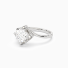 Round Bypass Solitaire in 18K White Gold top angle