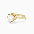 Round Bypass Solitaire in 18K Yellow Gold top angle