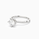 Cushion Solitaire in 18K White Gold top angle