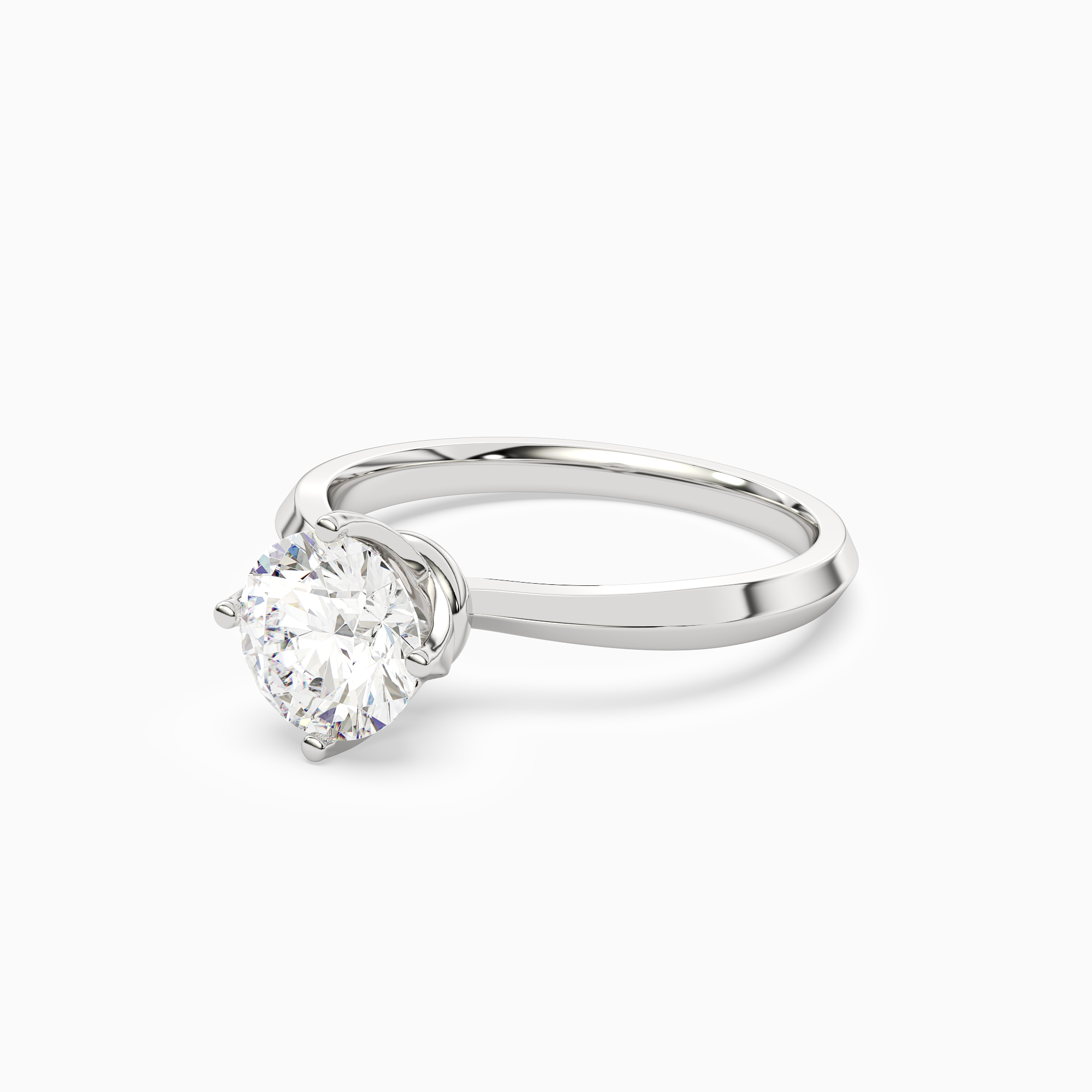 Round Solitaire in Platinum top angle