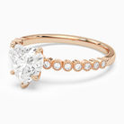 Heart Accent Shoulder Solitaire in 14K Rose Gold top angle