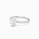 Heart Accent Shoulder Solitaire in 14K White Gold top angle