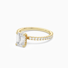 Emerald Hidden Halo Accent Luxe Pavé in 18K Yellow Gold top angle