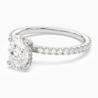 Oval Hidden Halo Accent Luxe Pavé in 14K White Gold top angle