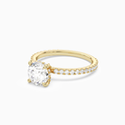 Round Hidden Halo Accent Luxe Pavé in 14K Yellow Gold top angle