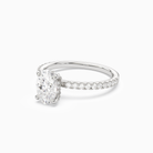 Oval Hidden Halo Accent Pavé in Platinum top angle