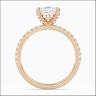 Princess Hidden Halo Accent Pavé in 14K Rose Gold top angle