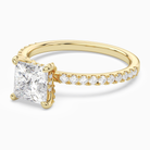 Princess Hidden Halo Accent Pavé in 14K Yellow Gold top angle