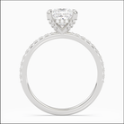 Princess Hidden Halo Accent Pavé in 18K White Gold top angle