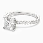 Princess Hidden Halo Accent Pavé in Platinum top angle