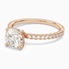 Round Hidden Halo Accent Pavé in 14K Rose Gold top angle