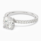 Round Hidden Halo Accent Pavé in 14K White Gold top angle