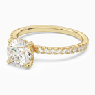 Round Hidden Halo Accent Pavé in 18K Yellow Gold top angle