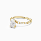 Oval Hidden Halo Accent Petite Pavé in 14K Yellow Gold top angle
