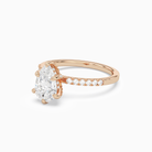 Pear Hidden Halo Accent Petite Pavé in 14K Rose Gold top angle