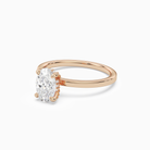 Oval Hidden Halo Accent Plain in 14K Rose Gold top angle
