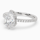 Pear Classic Basket Pavé Solitaire in Platinum top angle